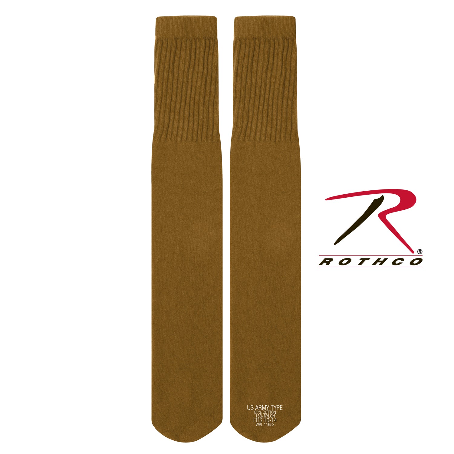 Rothco G.I. Style Tube Socks in Coyote Brown - Comfortable Military-Grade Over-the-Calf Socks