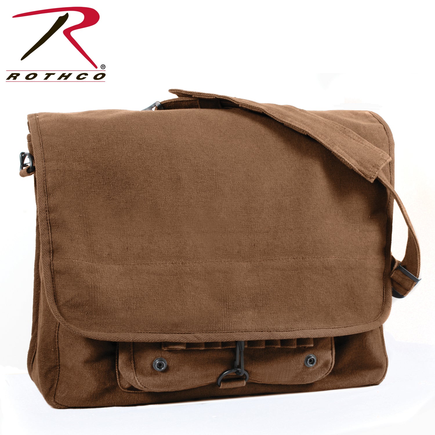 Rothco Vintage Canvas Paratrooper Bag in Brown – Durable Military-Style Carryall with Adjustable Strap