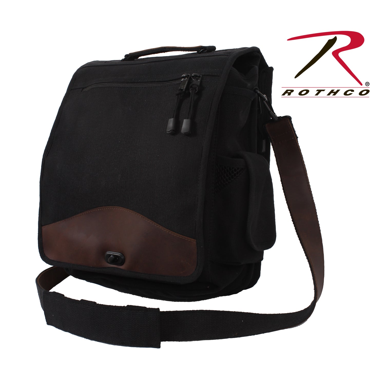 Rothco Vintage M-51 Engineers Bag Black with 16L Capacity and Adjustable Shoulder Strap