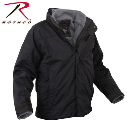 Rothco All Weather 3-In-1 Jacket Black Size XL – Versatile Waterproof Outerwear for Outdoor & Everyday Use
