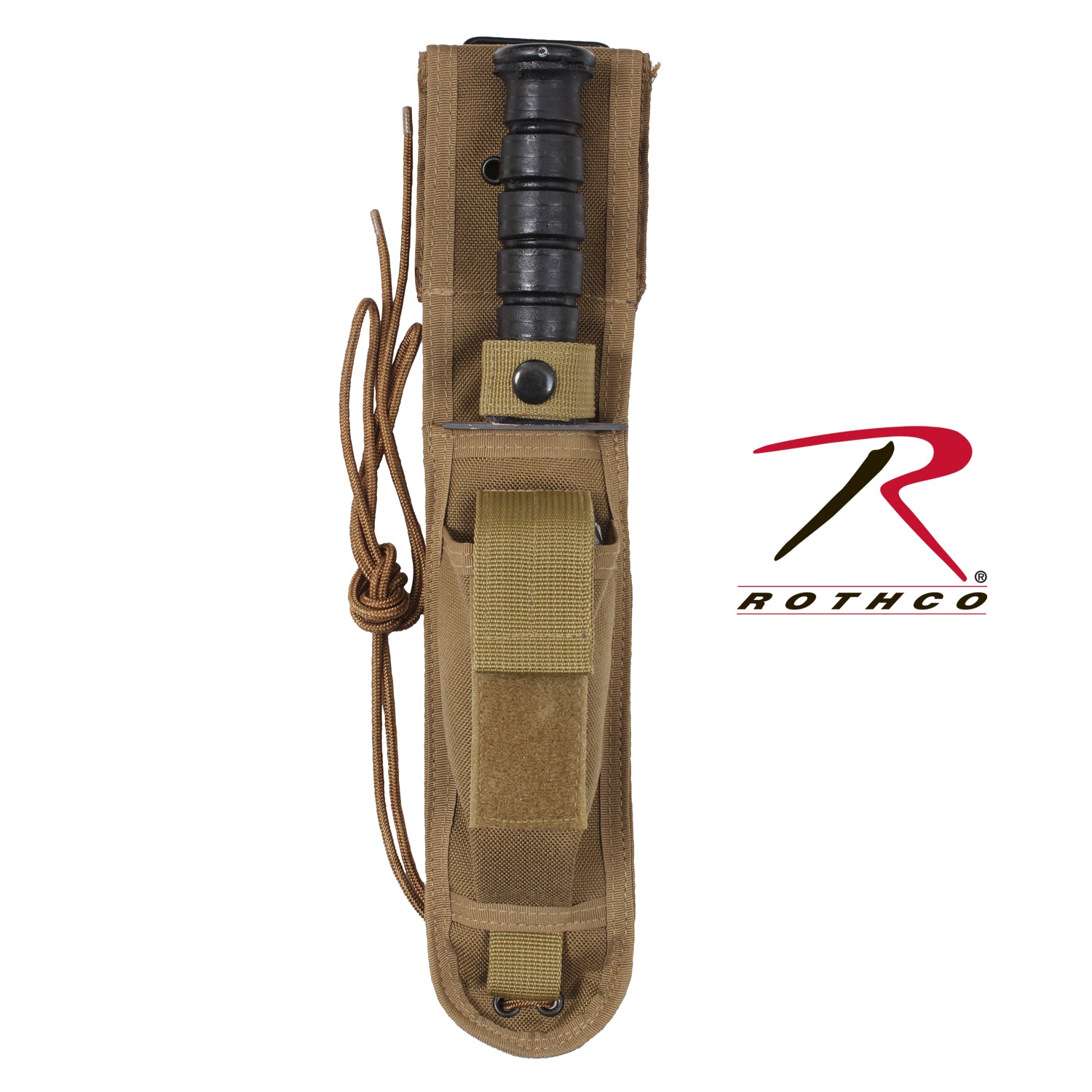 Rothco G.I. Type Enhanced Knife Sheath in Coyote Brown – Secure 7-Inch Tactical Blade Carry Solution