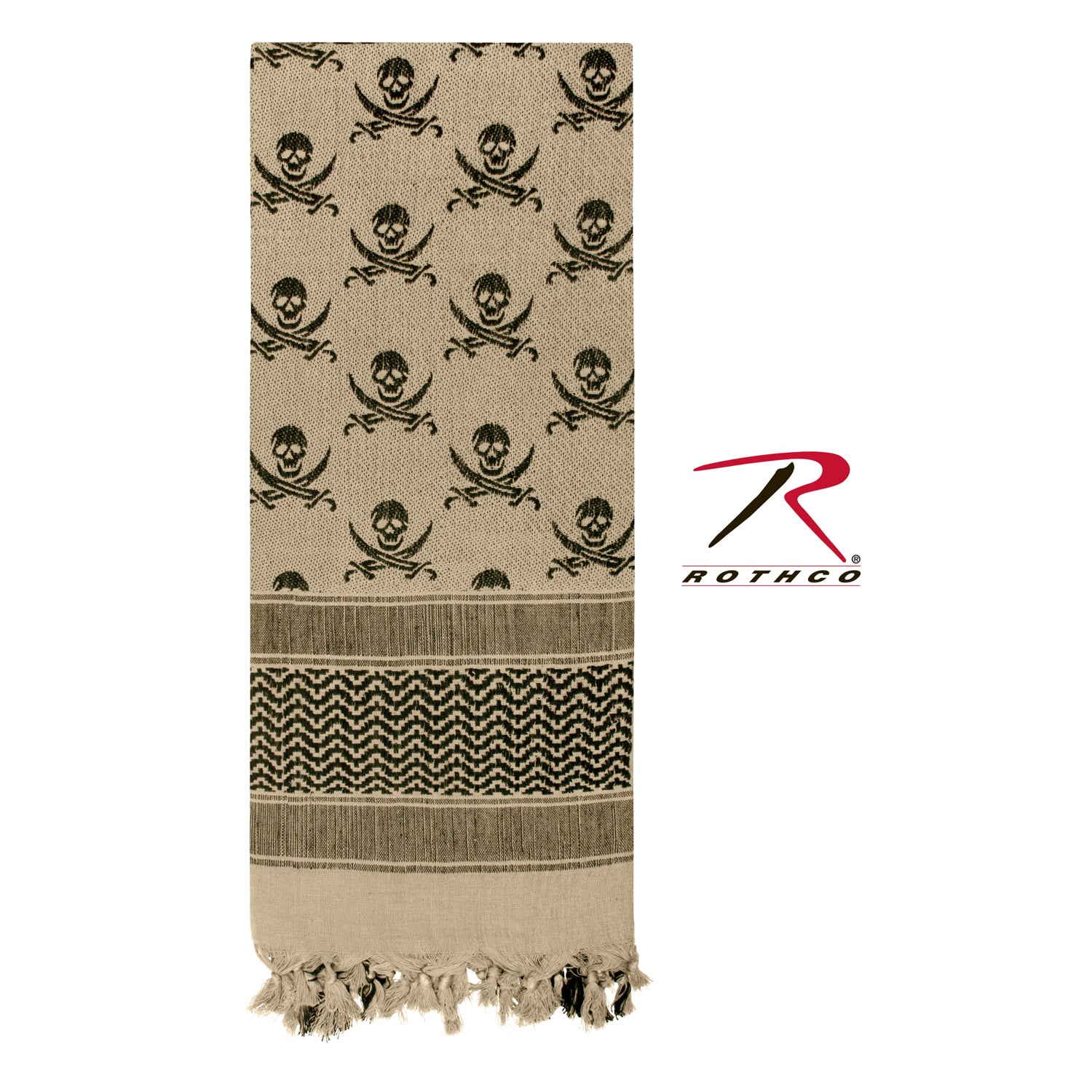 Rothco Skulls Shemagh Tactical Desert Keffiyeh Scarf in Tan