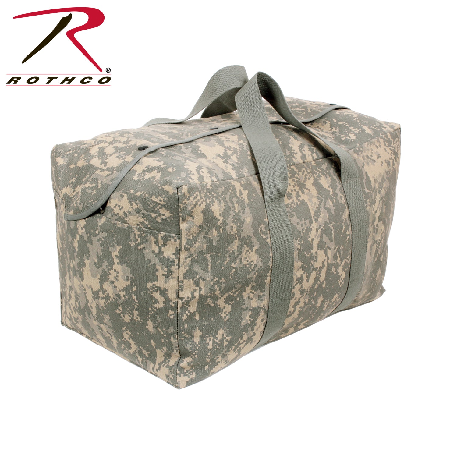 Rothco Canvas Parachute Cargo Bag ACU Digital Camo – 75L Heavy Duty Travel Duffle