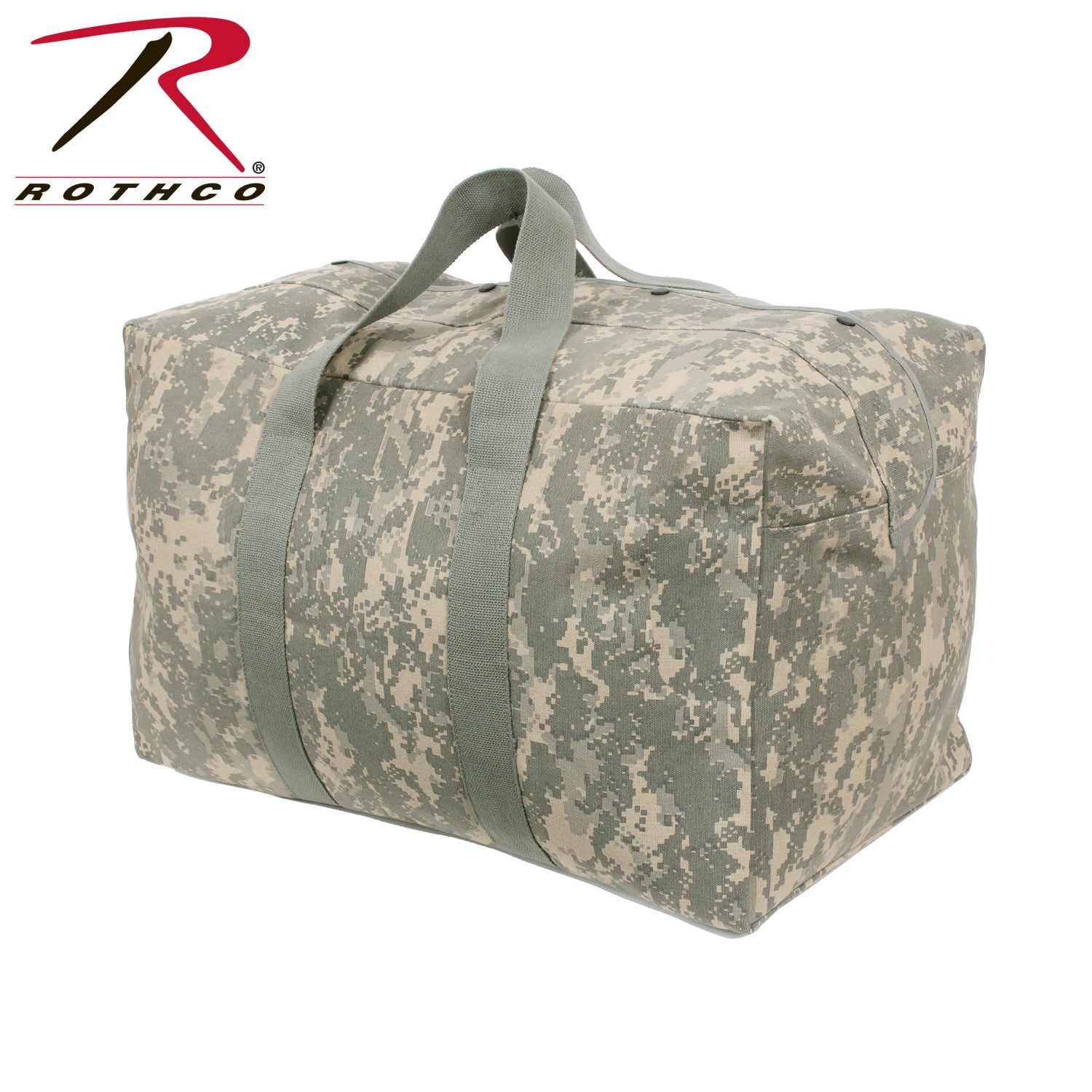 Rothco Canvas Parachute Cargo Bag ACU Digital Camo – 75L Heavy Duty Travel Duffle