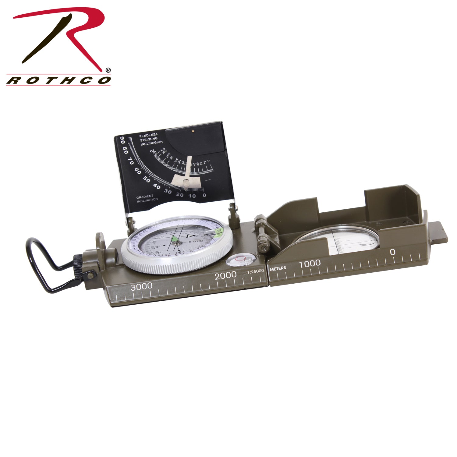 Rothco Deluxe Marching Compass Olive Drab Part Number 14060