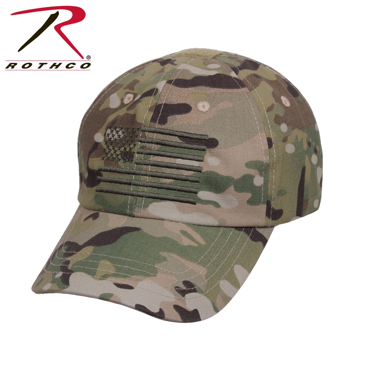 Rothco Tactical Operator Cap with US Flag in MultiCam – Adjustable Military-Style Hat