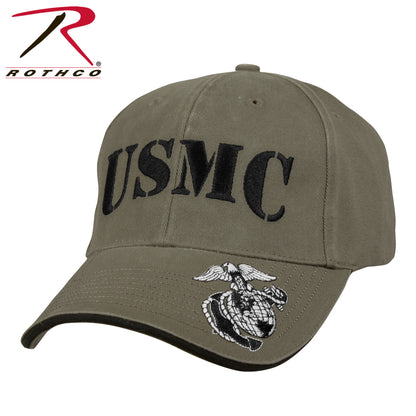 Rothco Deluxe Vintage USMC Embroidered Low Profile Cap in Olive Drab