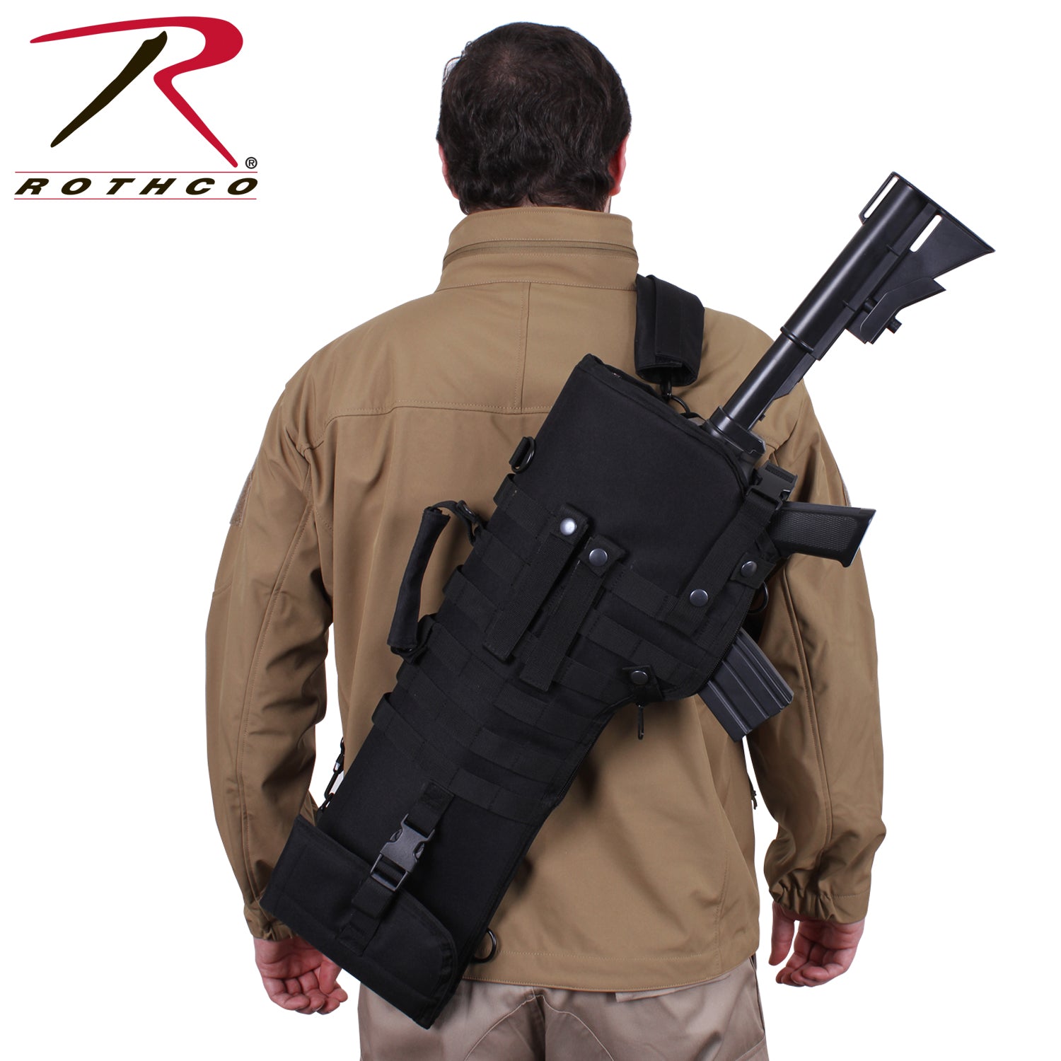 Rothco Tactical MOLLE Rifle Scabbard Black – Durable Padded Rifle Case with MOLLE Webbing and Adjustable Fit