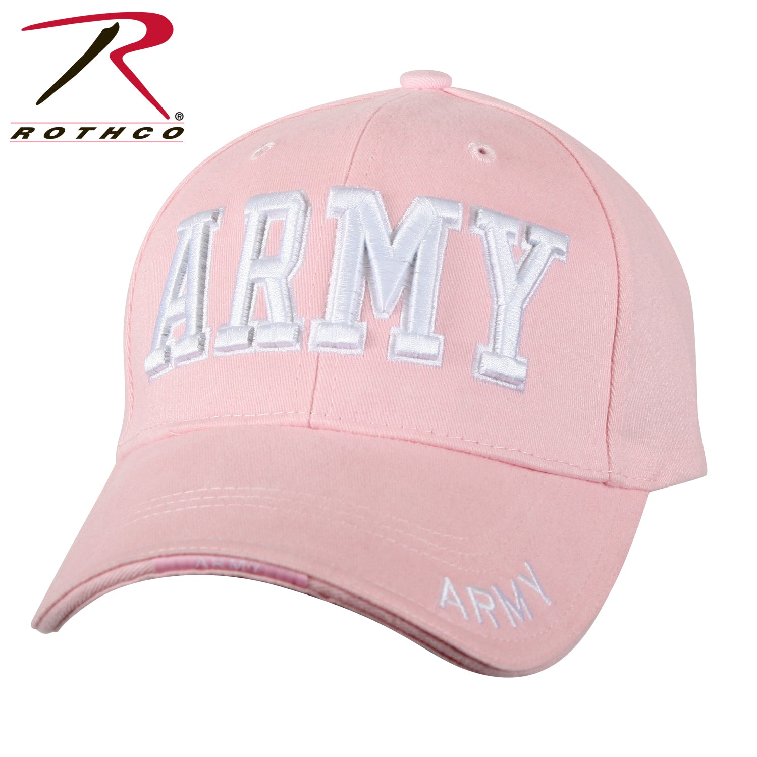 Rothco Deluxe Army Embroidered Low Profile Insignia Cap in Pink – Adjustable Brushed Cotton Twill Headwear