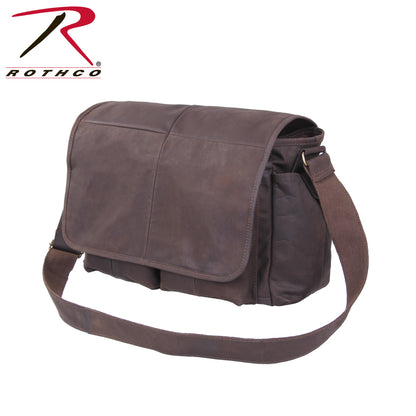 Rothco Brown Leather Classic Messenger Bag - Versatile and Durable for Daily Use