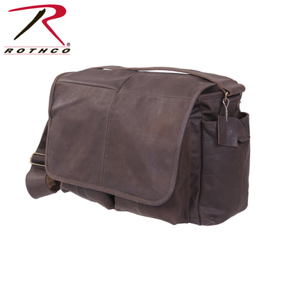 Rothco Brown Leather Classic Messenger Bag - Versatile and Durable for Daily Use