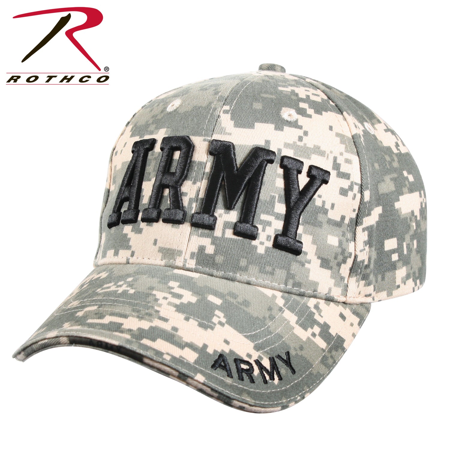 Rothco Deluxe Army Embroidered Low Profile Insignia Cap in ACU Digital Camo