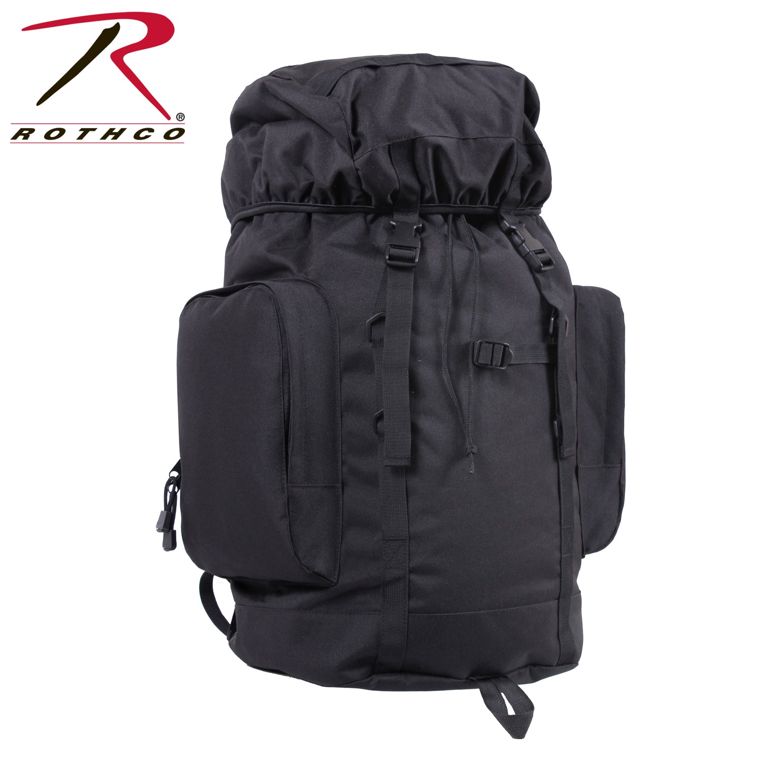 Rothco 45L Tactical Backpack Black with MOLLE Webbing and Padded Comfort