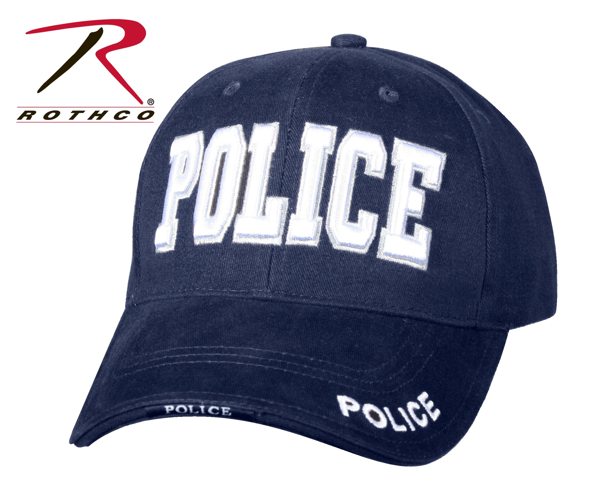 Rothco Deluxe Police Low Profile Cap Navy Blue / White with Embroidered 'POLICE' Badge