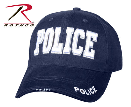 Rothco Deluxe Police Low Profile Cap Navy Blue / White with Embroidered 'POLICE' Badge
