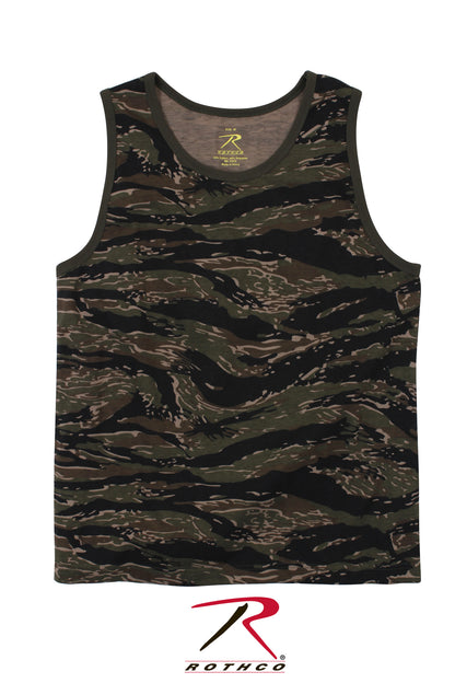 Rothco Tiger Stripe Camo Tank Top Size Large – Lightweight Military Style Sleeveless Shirt