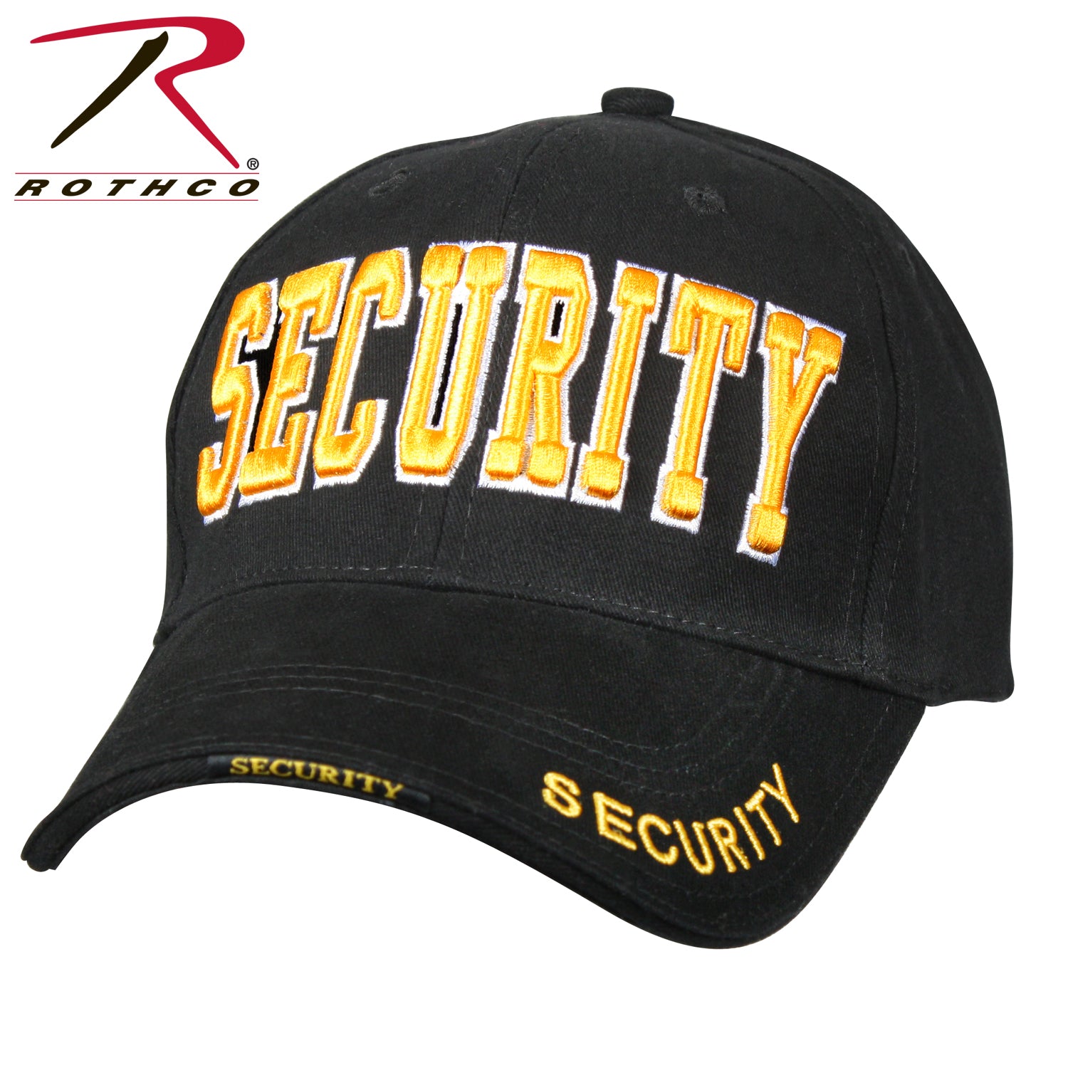 Rothco Security Deluxe Low Profile Cap Black / Gold - Comfortable Brushed Cotton Twill with Embroidered Insignia