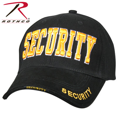 Rothco Security Deluxe Low Profile Cap Black / Gold - Comfortable Brushed Cotton Twill with Embroidered Insignia