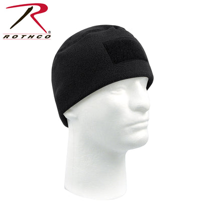Rothco Tactical Watch Cap in Black – Warm Polar Fleece Beanie with Patch Panel
