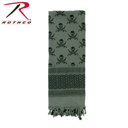 Rothco Skulls Shemagh Tactical Desert Keffiyeh Scarf Foliage Green with Part Number 8539-##FG