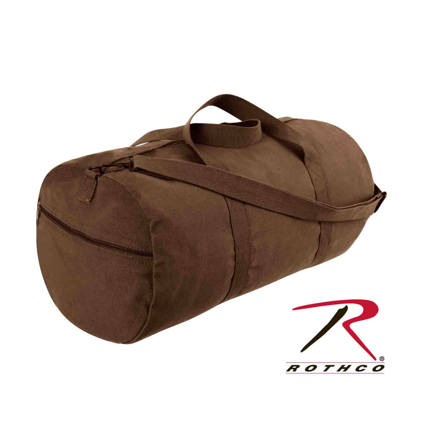 Rothco Canvas Shoulder Duffle Bag Earth Brown, 24 Inches – Heavy-Duty Outdoor Gear & Travel Bag