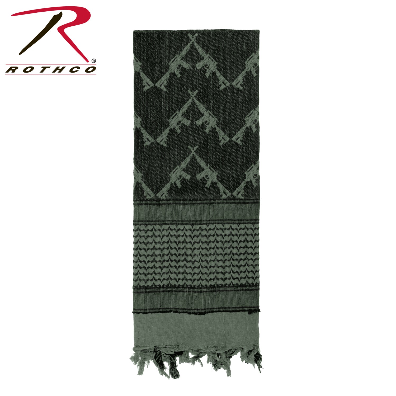 Rothco Crossed Rifles Shemagh Tactical Desert Keffiyeh Scarf Foliage Green - Versatile Military-Style Head and Face Covering