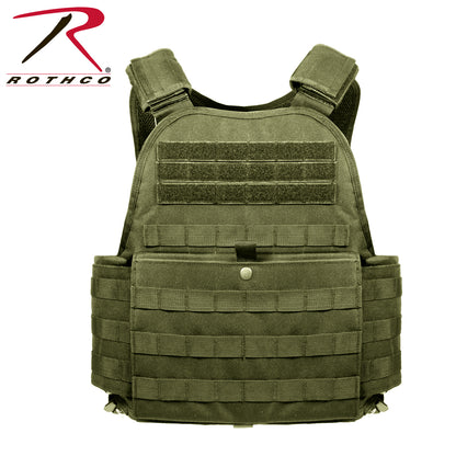 Rothco MOLLE Plate Carrier Vest Olive Drab Size Regular – Tactical Body Armor Vest with MOLLE Compatibility