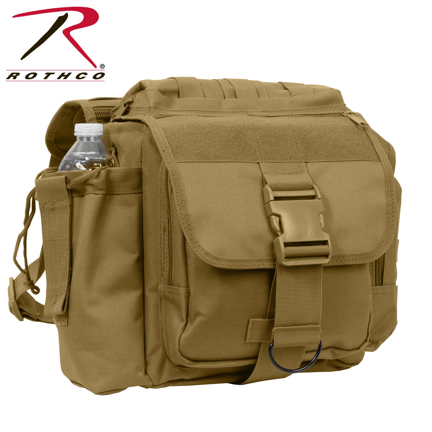 Rothco XL Advanced Tactical Shoulder Bag Coyote Brown – Durable MOLLE Compatible Gear Bag with Multiple Pockets