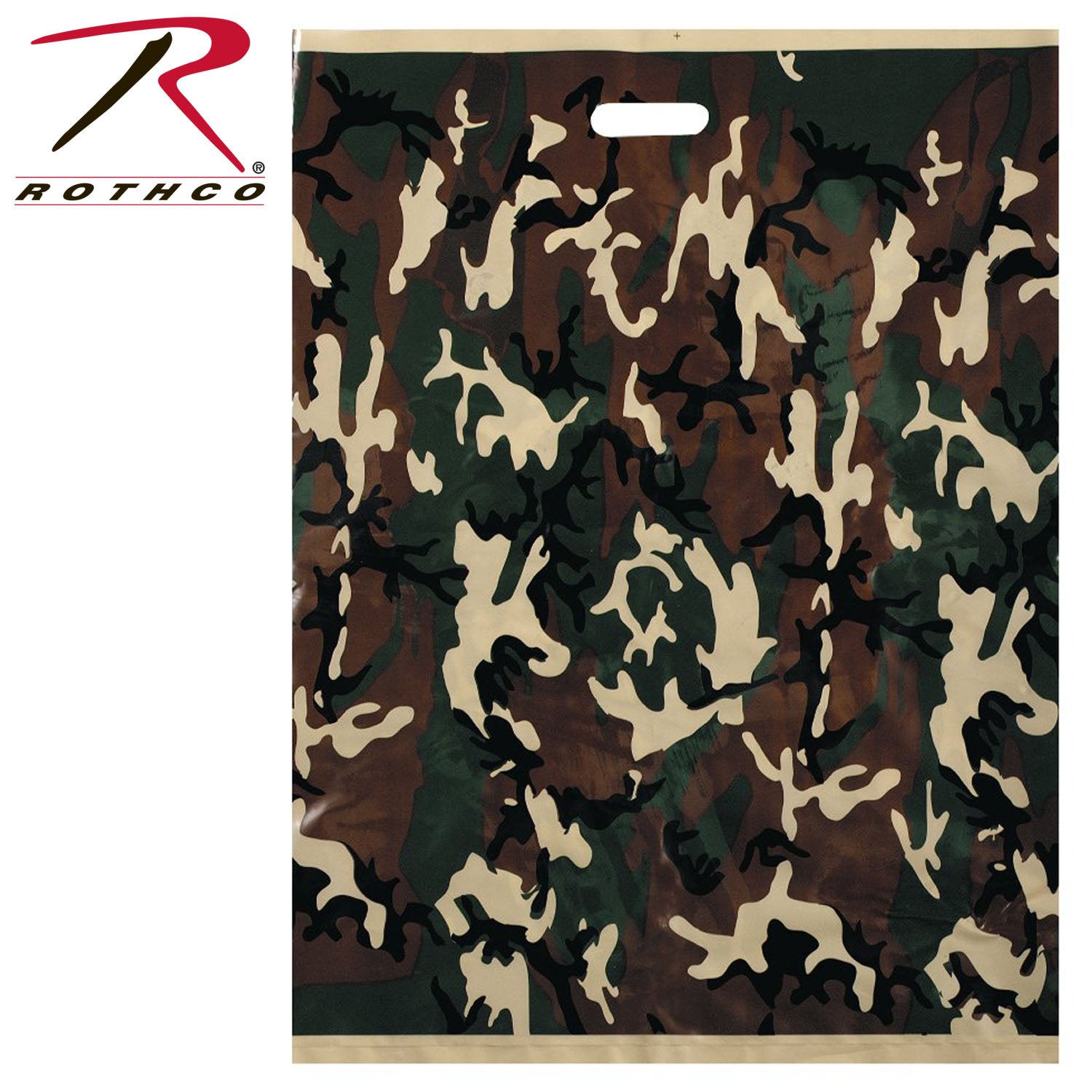 Rothco Deluxe Carry Shopping Bag in Woodland Camo – Durable and Stylish Reusable Tote for Retail and Promotions