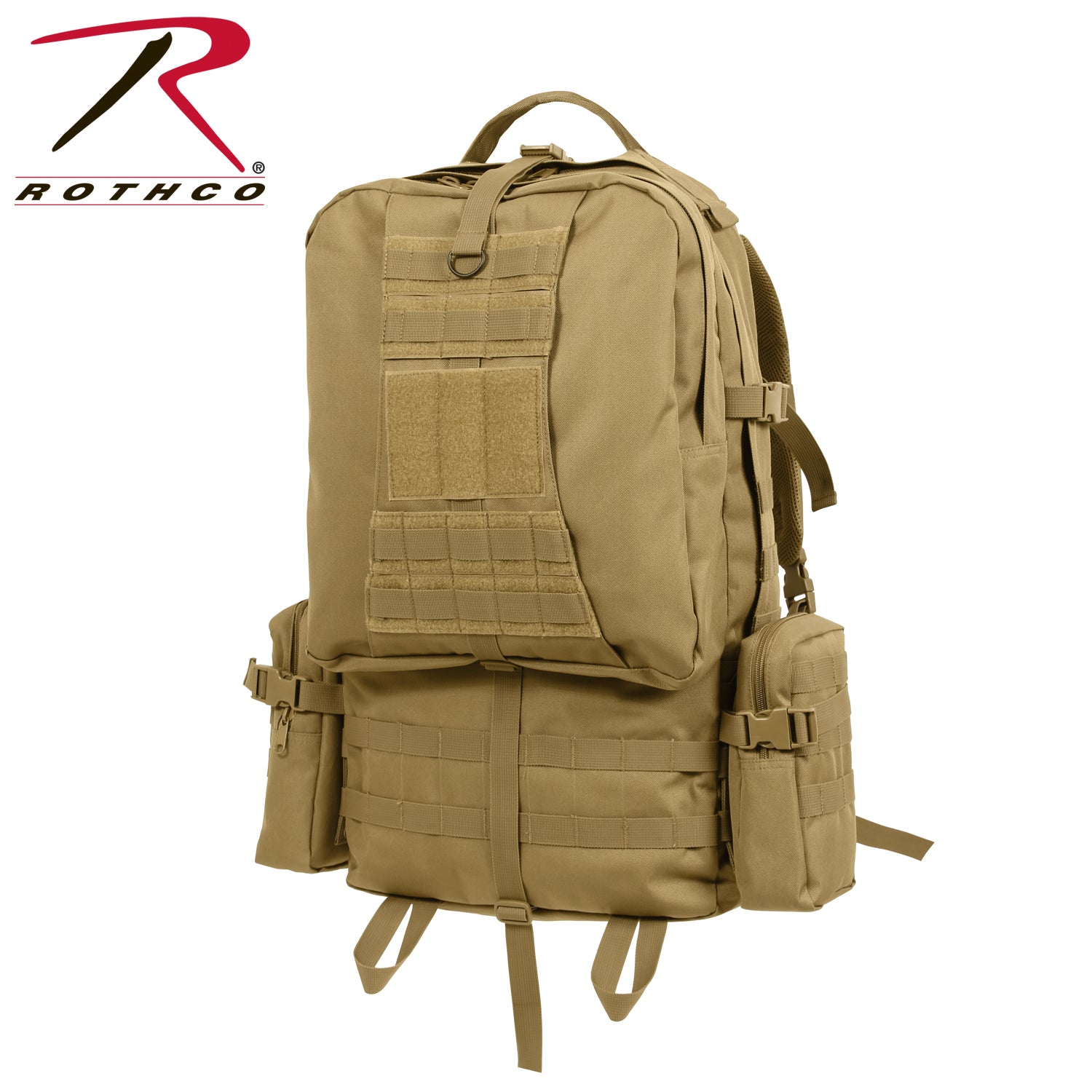 Rothco Global Assault Pack Coyote Brown – Tactical Backpack with 25-inch Capacity and MOLLE Webbing