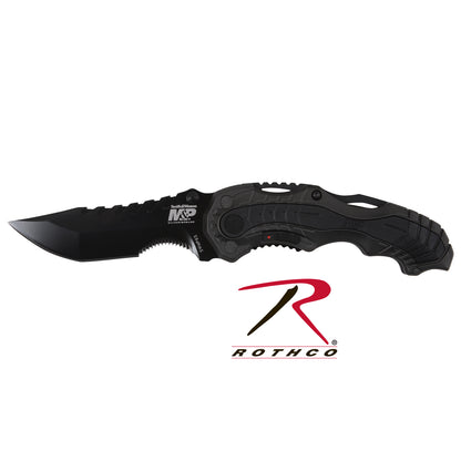 Smith & Wesson M&P Assisted Open Knife Part #3398 - 7.7 Inch Overall, 3.4 Inch Blade with Black Coated 4034 Stainless Steel Blade