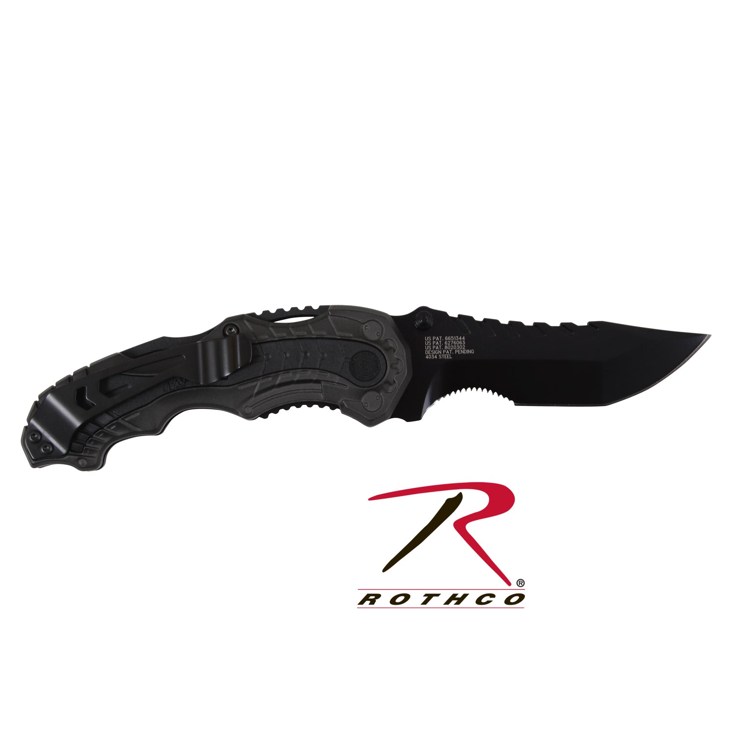 Smith & Wesson M&P Assisted Open Knife Part #3398 - 7.7 Inch Overall, 3.4 Inch Blade with Black Coated 4034 Stainless Steel Blade