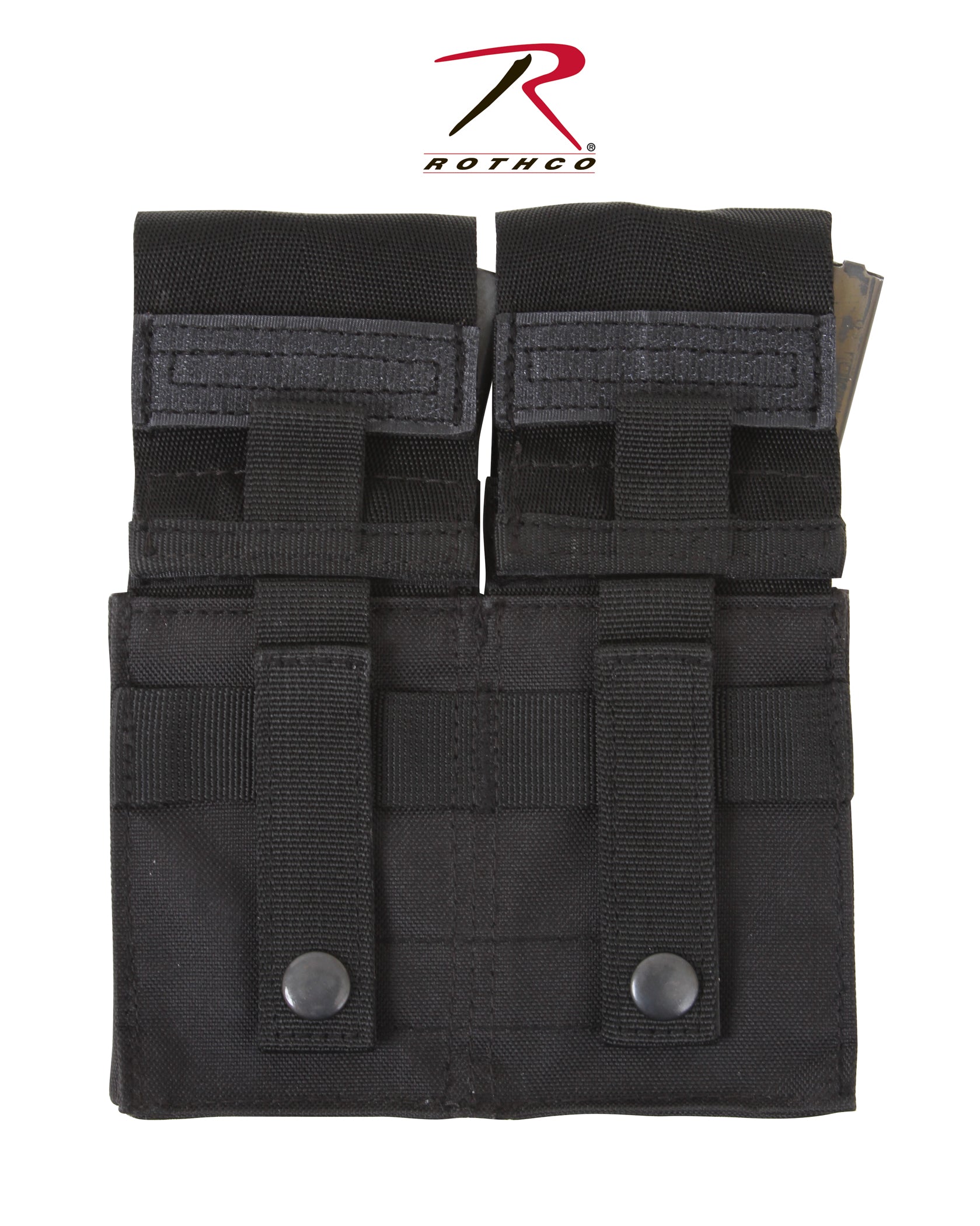 Rothco MOLLE Double M16 Mag Pouch with Inserts Black - Part Number 50115-BK