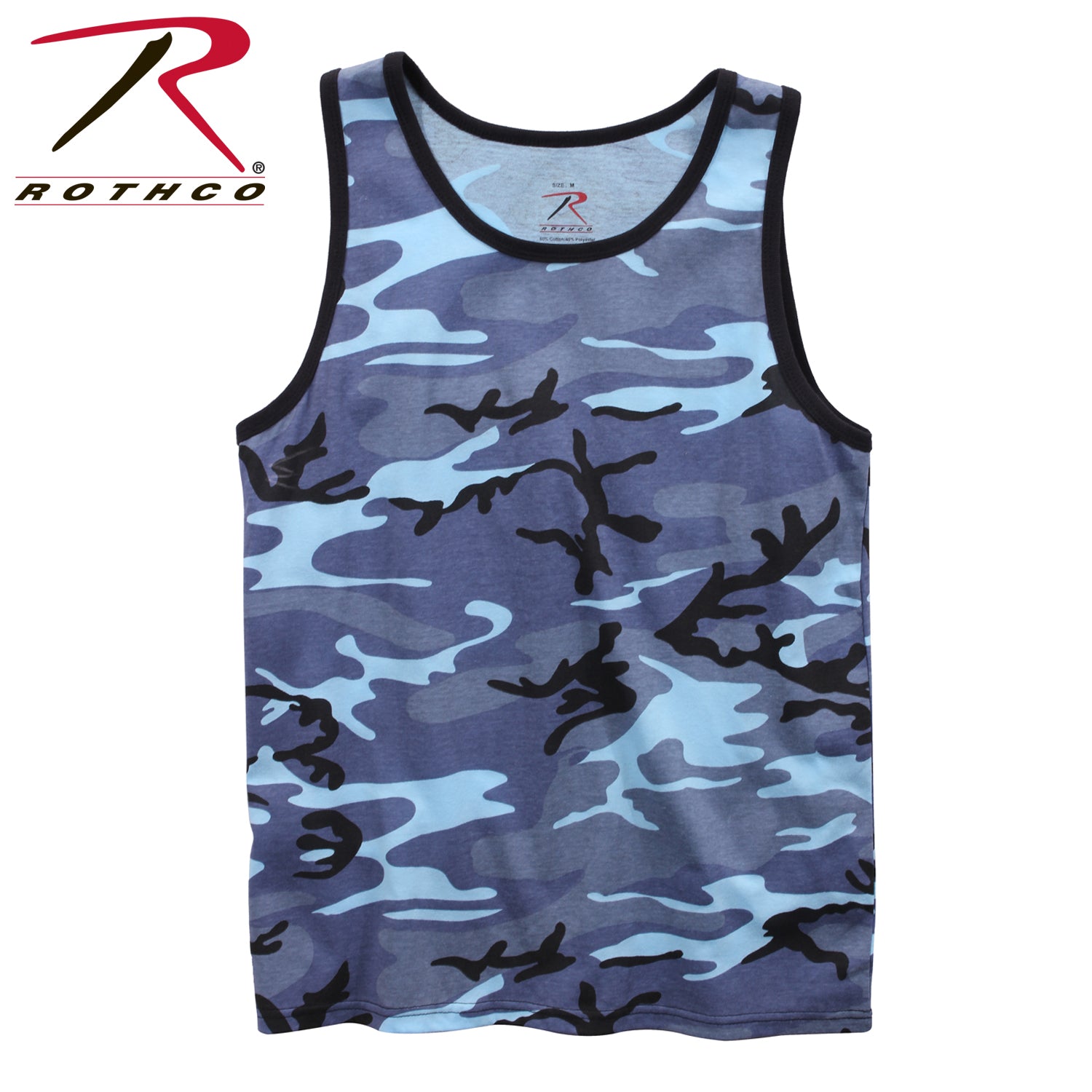 Rothco Sky Blue Camo Tank Top Size Large – Durable Sleeveless Muscle Shirt for Active Wear