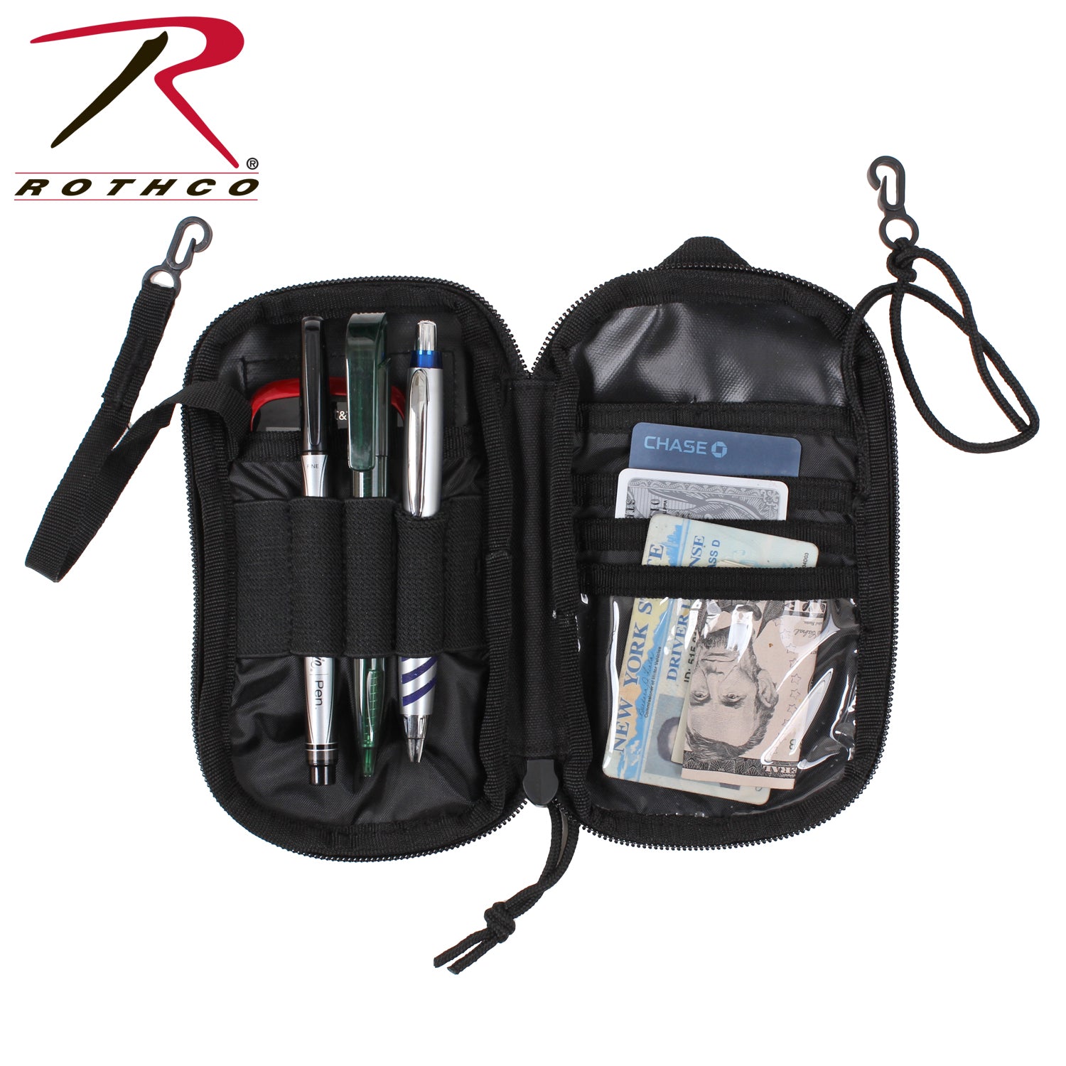 Rothco Tactical MOLLE EDC Wallet and Phone Pouch Black - Versatile Compact Organizer