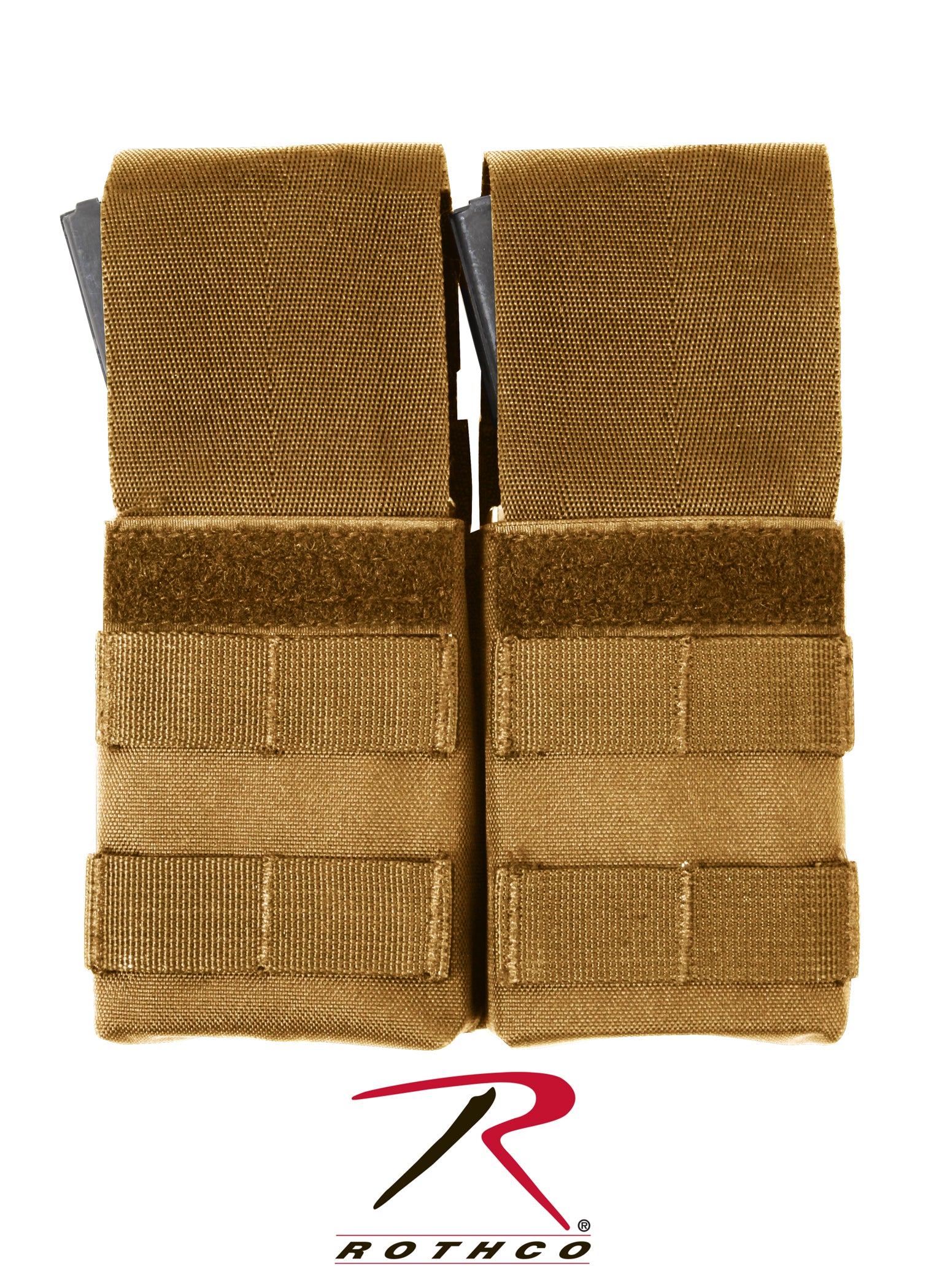 Rothco MOLLE Double M16 Mag Pouch with Inserts in Coyote Brown – Tactical Magazine Holder for Quick Access