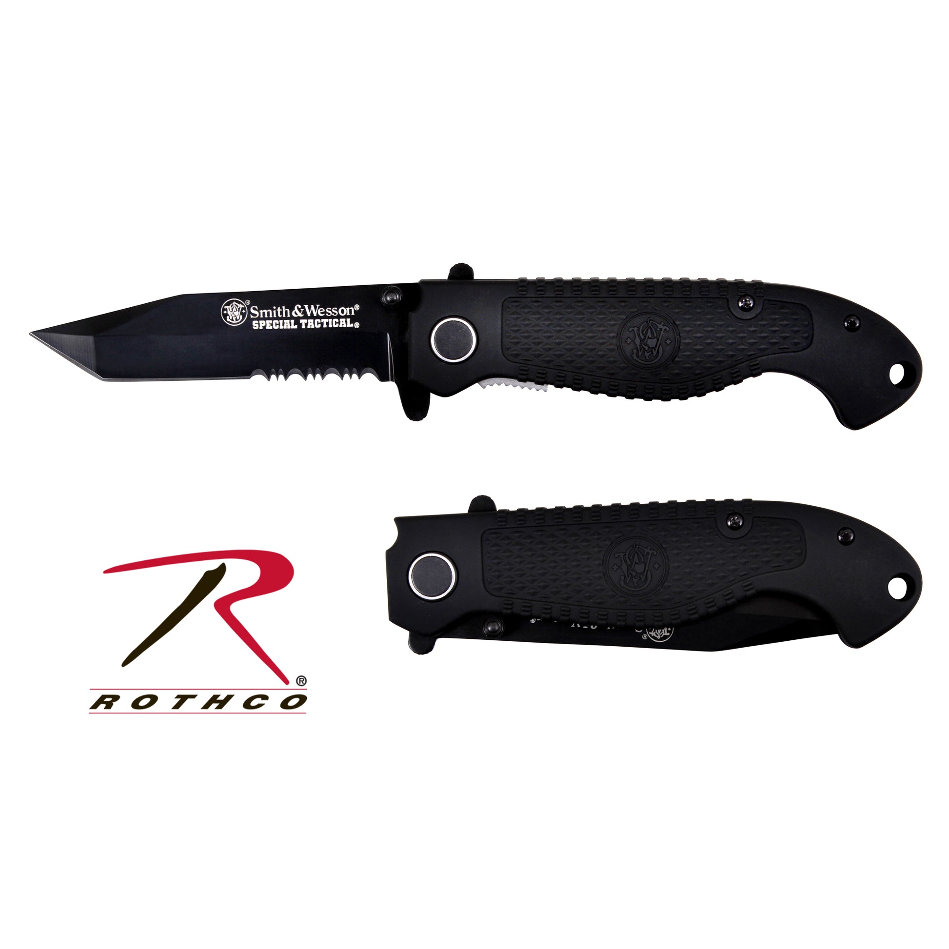 Smith & Wesson Special Tactical Folding Knife (Part #3354) with 3.5-Inch Serrated Blade and Composite Handle