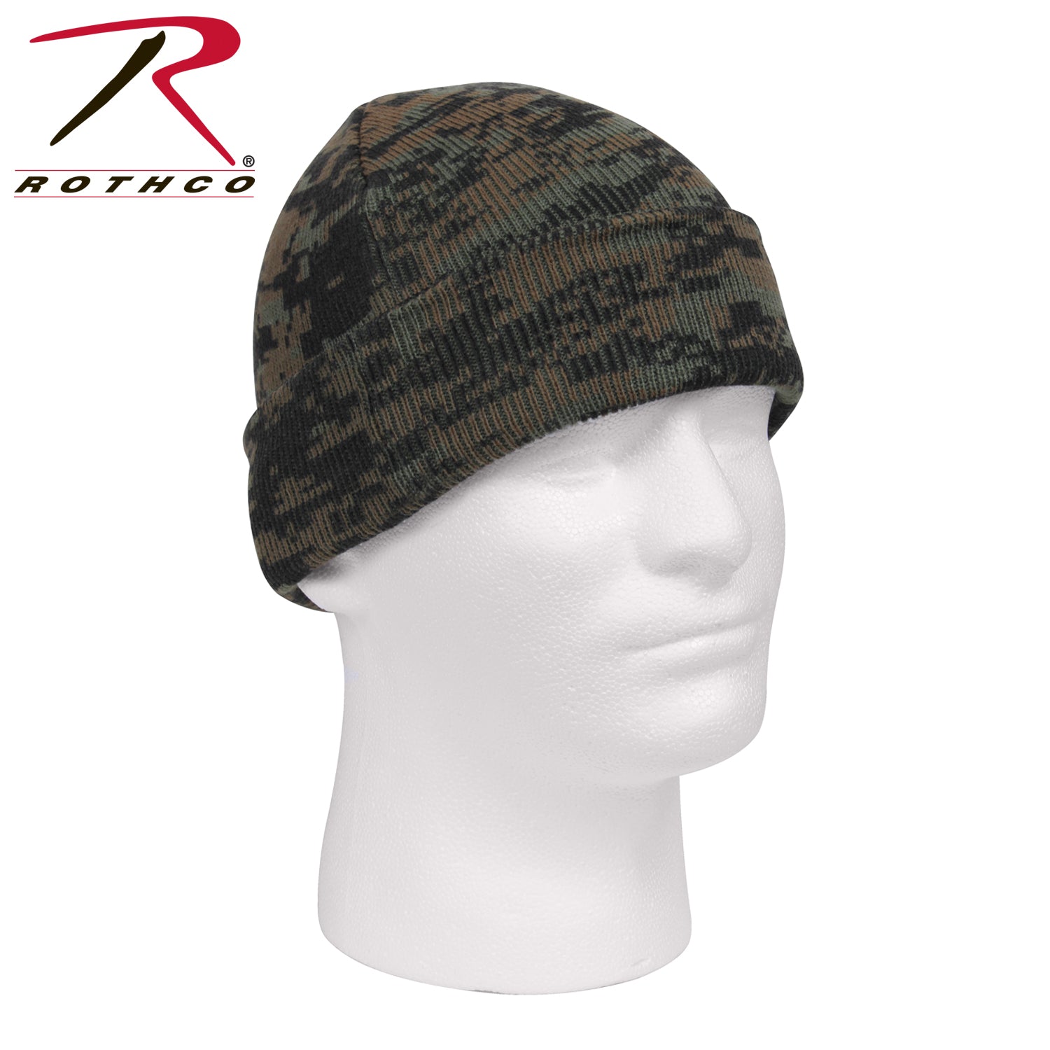 Rothco Deluxe Camo Watch Cap Woodland Digital Camo – Warm and Comfortable Hunting Beanie