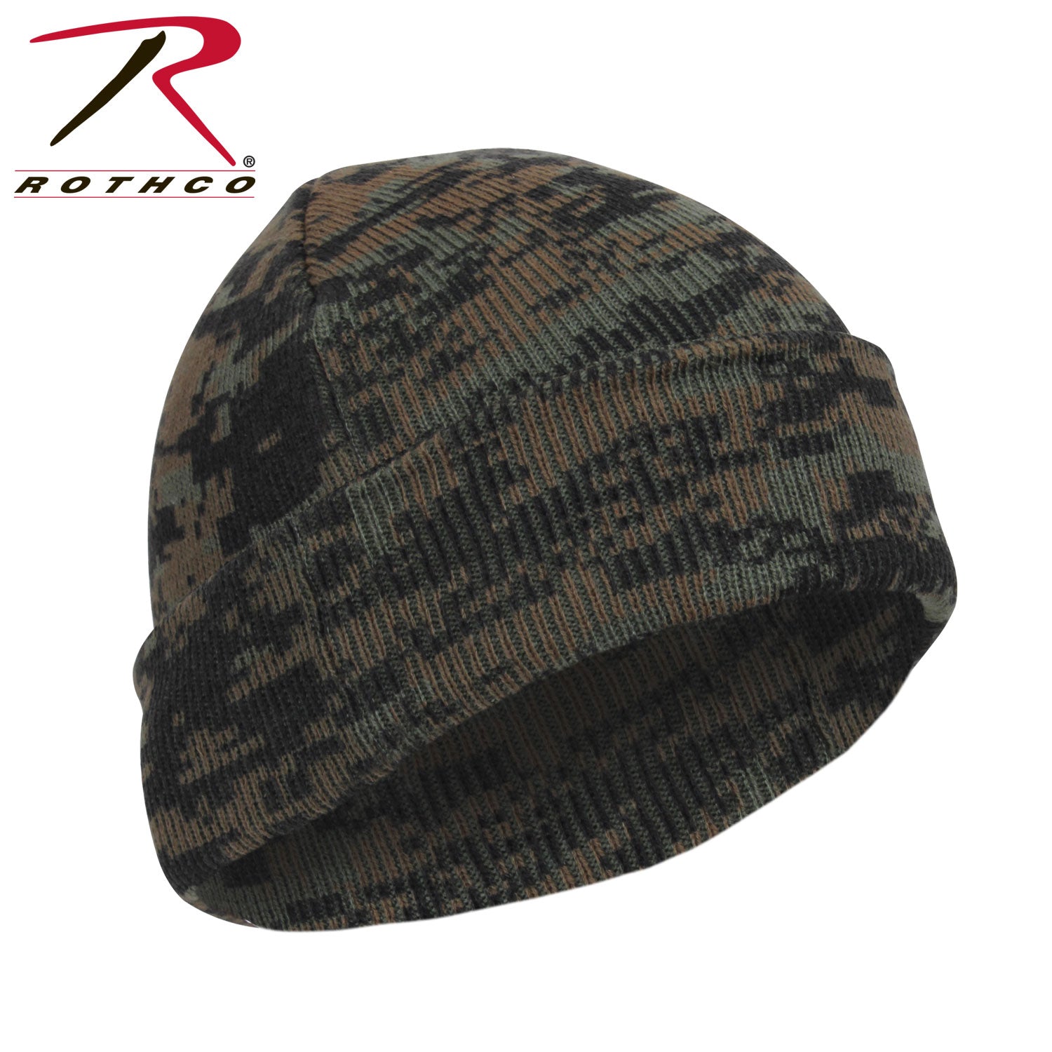 Rothco Deluxe Camo Watch Cap Woodland Digital Camo – Warm and Comfortable Hunting Beanie