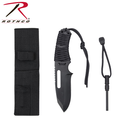 Rothco Large Paracord Knife with Fire Starter - Black, Part Number 36742