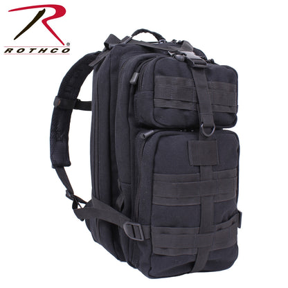 Rothco Tacticanvas Go Pack Black – 25L Tactical Backpack with Multiple Storage Compartments