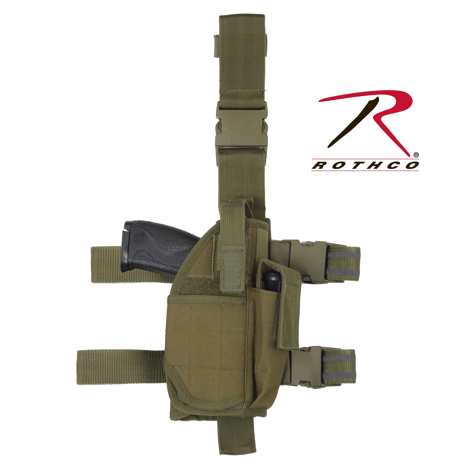 Rothco Deluxe Adjustable Drop Leg Tactical Holster in Olive Drab, Part 10754