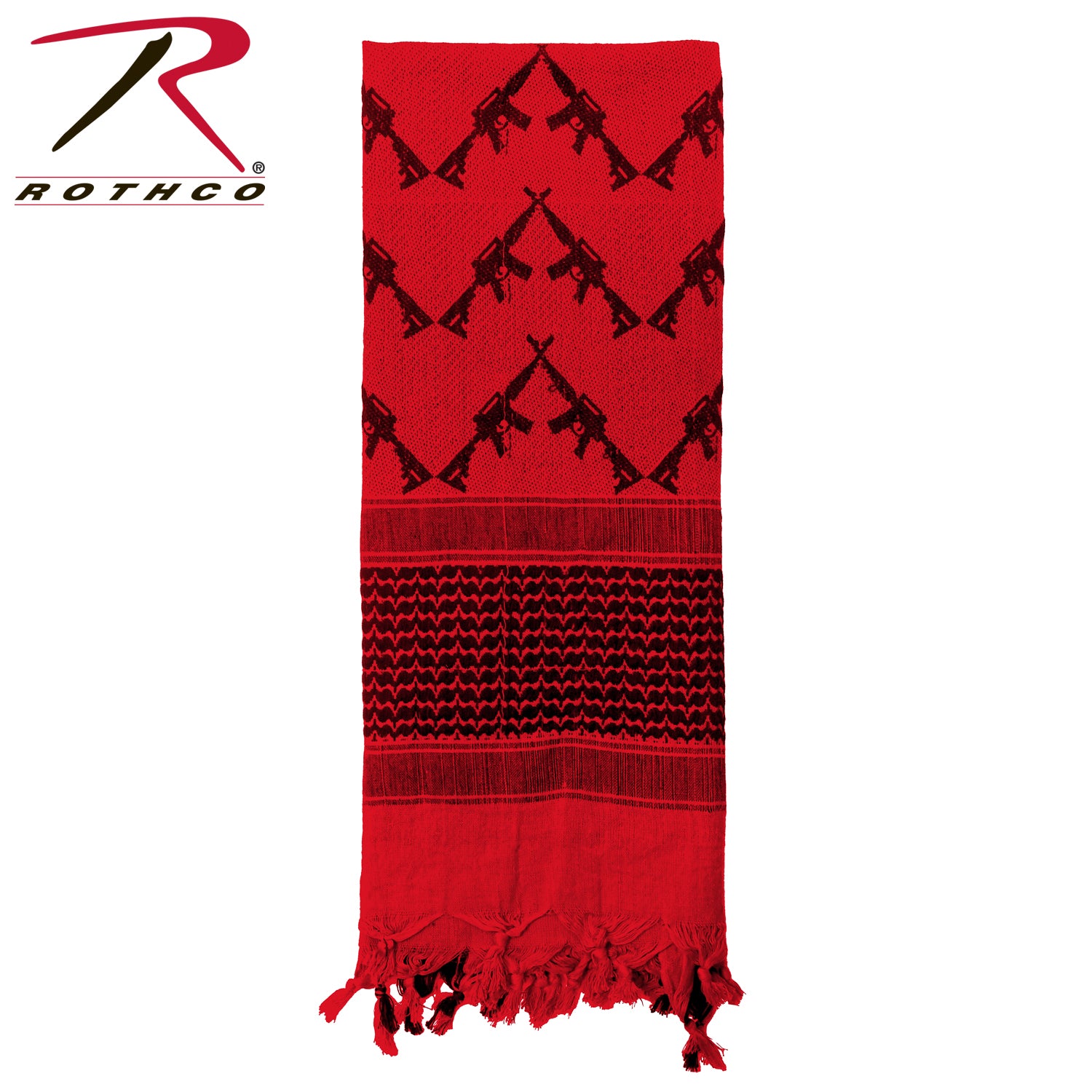 Rothco Crossed Rifles Shemagh Tactical Desert Keffiyeh Scarf in Red and Black