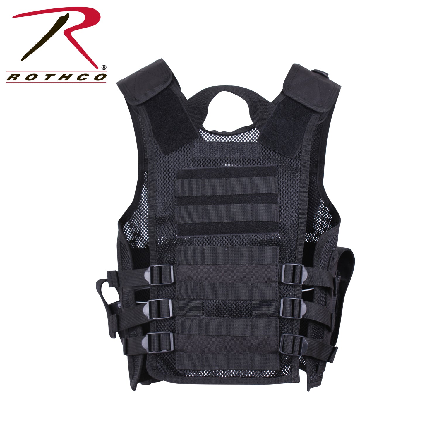 Rothco Kid's Tactical Cross Draw Vest Black - Adjustable Mesh Combat Vest for Children