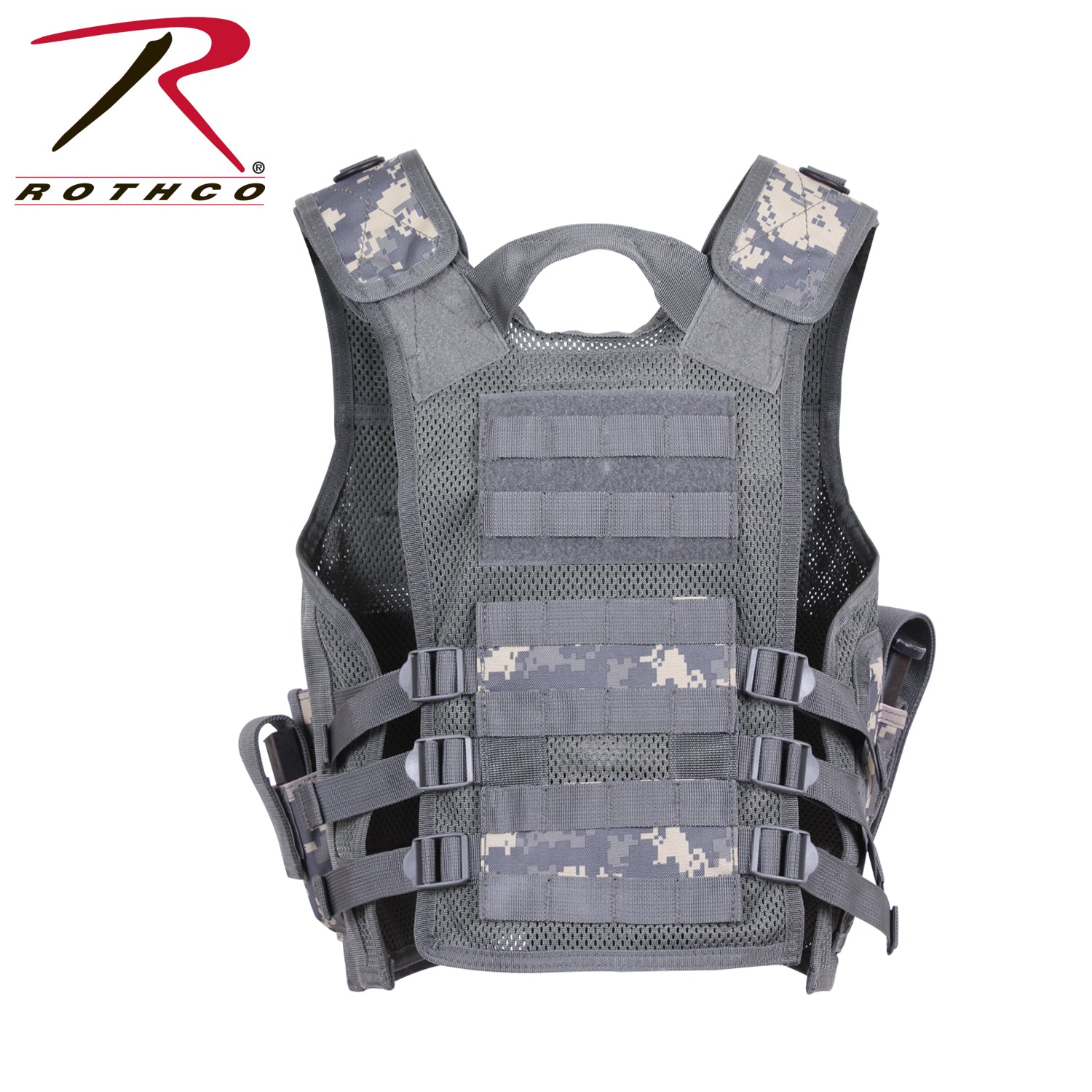 Rothco Kid's Tactical Cross Draw Vest ACU Digital Camo - Adjustable Youth Military Vest with MOLLE Compatibility