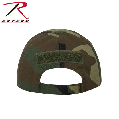 Rothco Tactical Operator Cap in Woodland Camo — Adjustable Military-Style Field Hat with Loop Fields and Breathable Ventilation