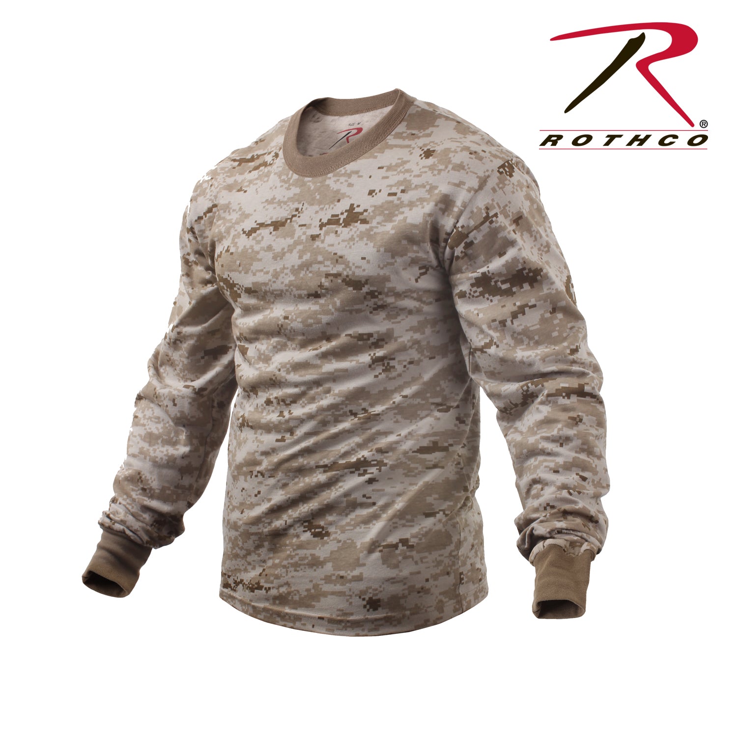 Rothco Long Sleeve Digital Camo T-Shirt in Desert Digital Camo – Size M