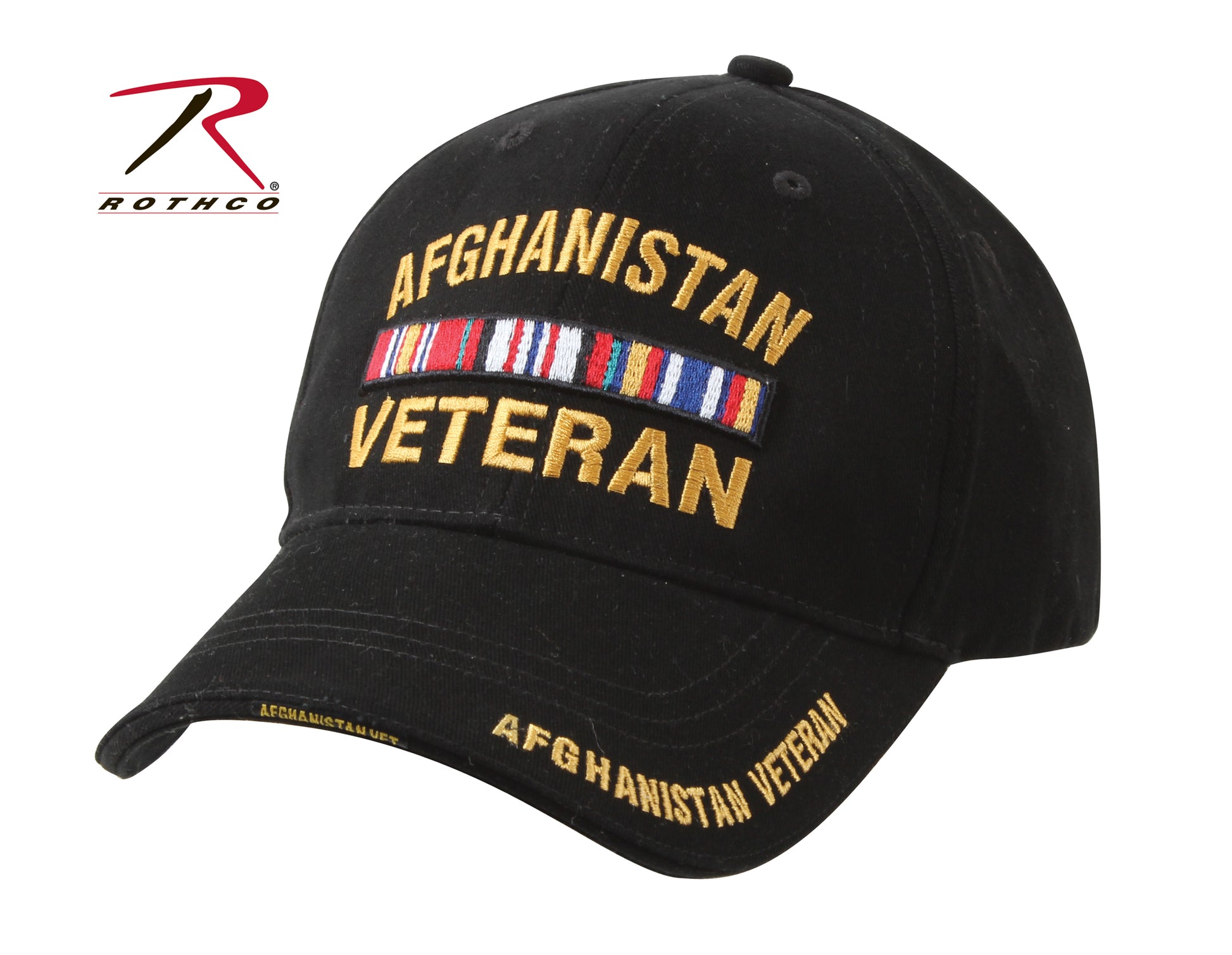 Rothco Deluxe Low Profile Afghanistan Vet Cap - Embroidered Veteran Hat with Adjustable Fit