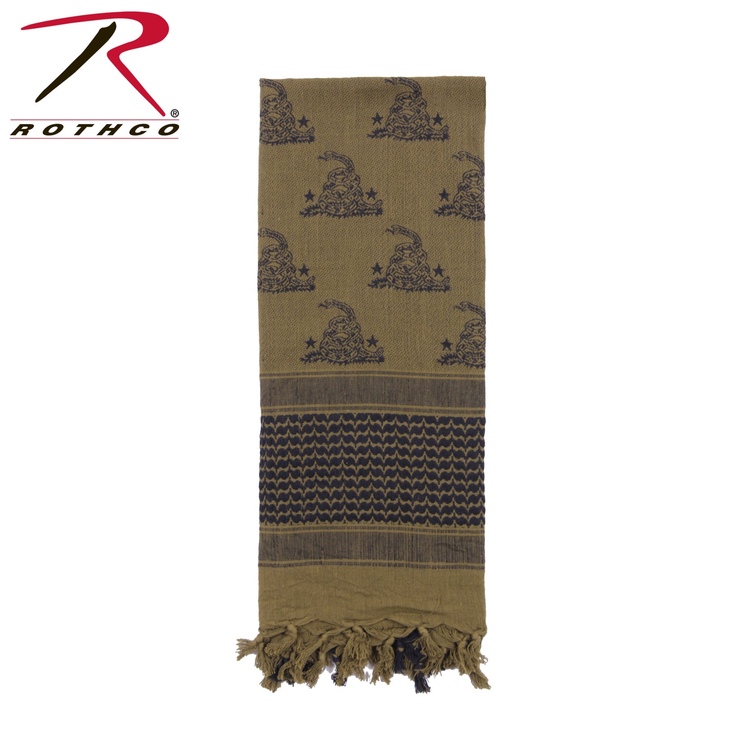 Rothco Gadsden Snake Shemagh Tactical Desert Scarf in Olive Drab - Versatile 42-inch Multi-Use Head Wrap