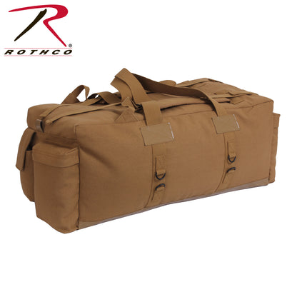 Rothco Tactical Duffle Bag Coyote Brown - Heavyweight Canvas with Waterproof Base and Adjustable Backpack Straps